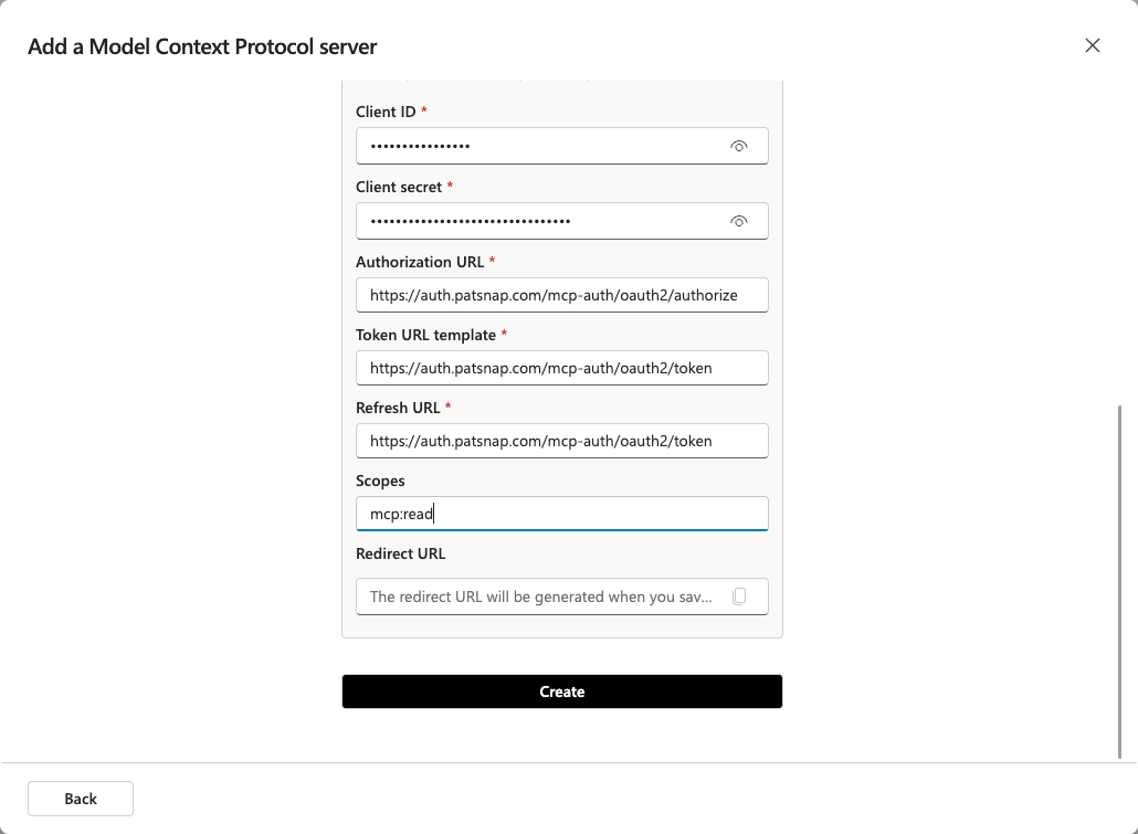 填写 MCP 和 OAuth 信息 2