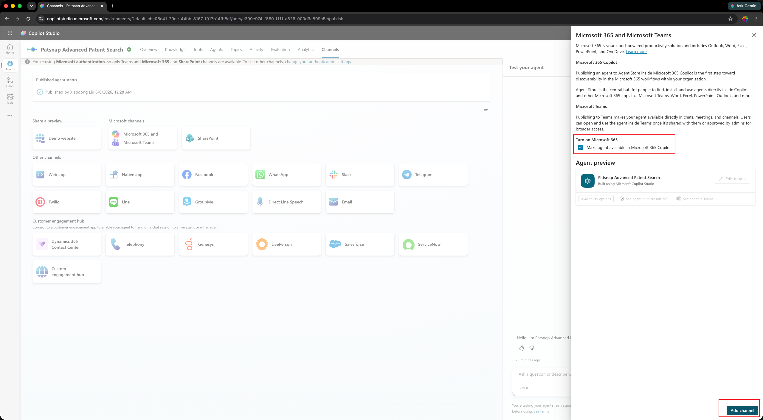 添加 Microsoft 365 和 Microsoft Teams 2